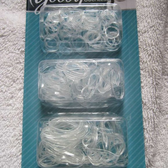 260 Goody Value Pack Clear Ouchless No Metal 3 Sizes Poly Elastic Hair Bands - Picture 1 of 9